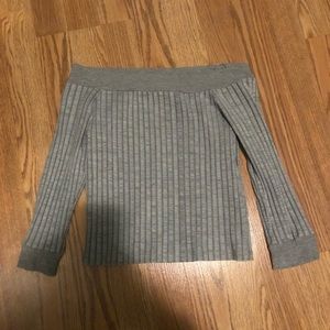 Topshop Gray Off the Shoulder Top